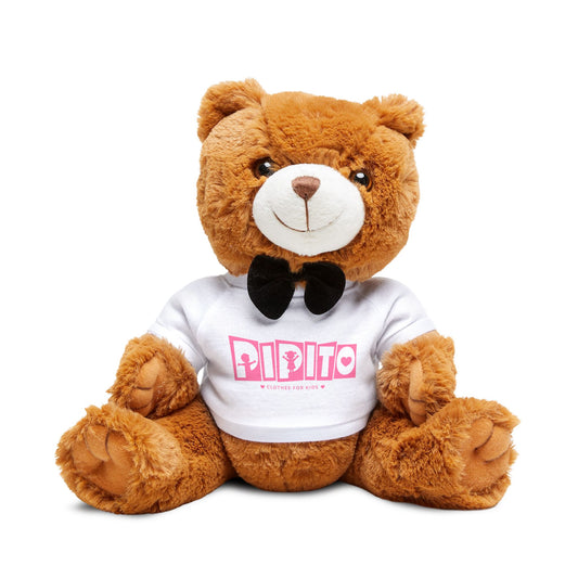 Cute Brown Teddy Bear Plush with "Pipito" T‑Shirt — Gift for Kids & Valentine’s