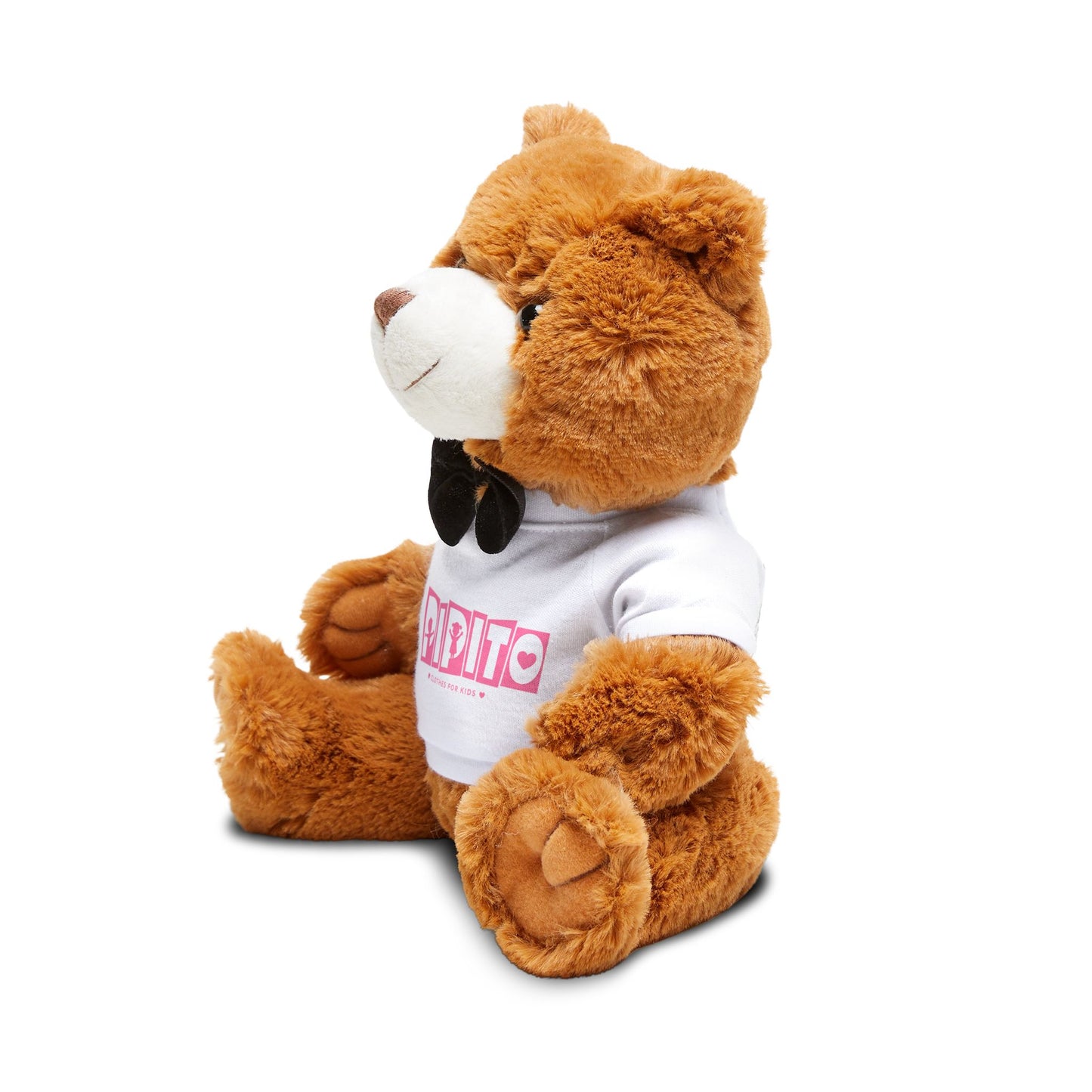 Cute Brown Teddy Bear Plush with "Pipito" T‑Shirt — Gift for Kids & Valentine’s
